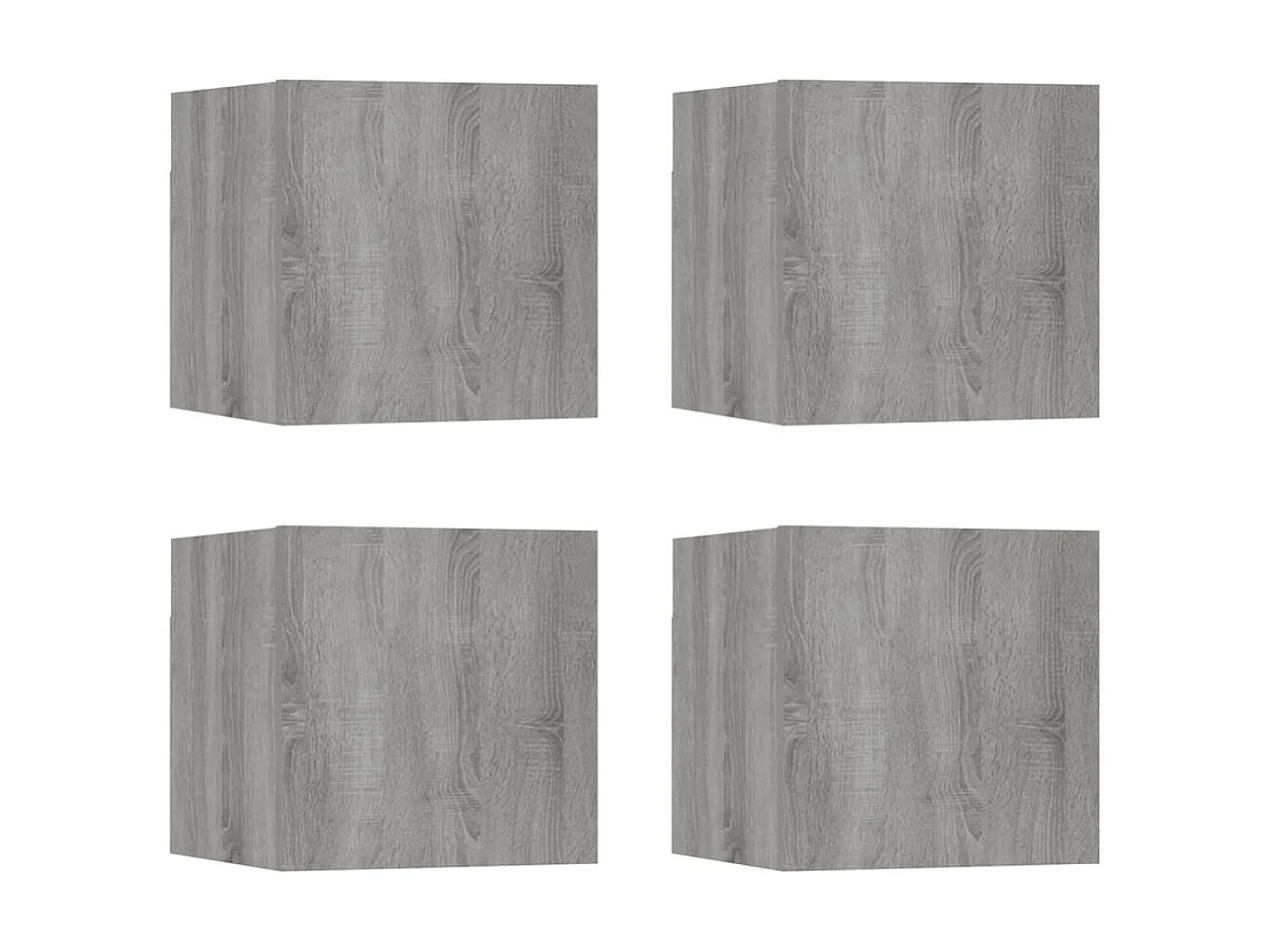 Muebles para TV de pared 4 uds gris Sonoma 30,5x30x30 cm ES48619