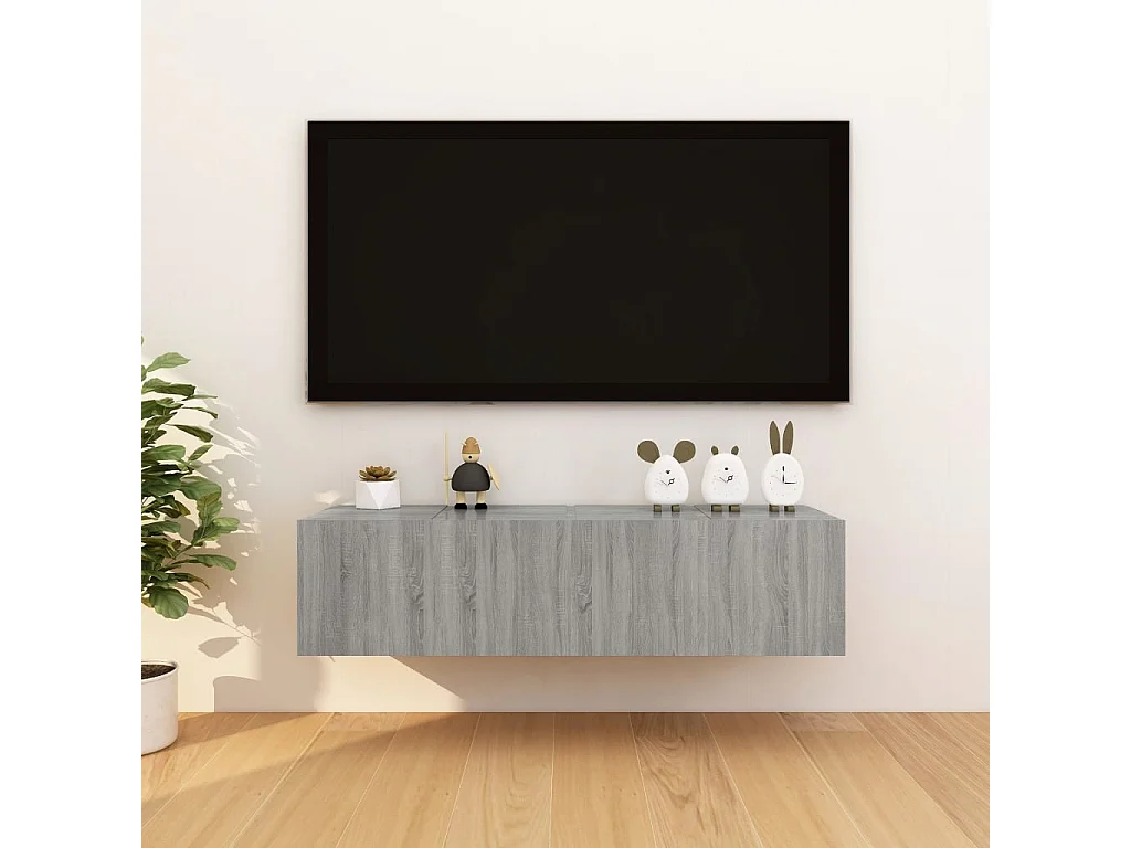 Muebles para TV de pared 4 uds gris Sonoma 30,5x30x30 cm ES48619