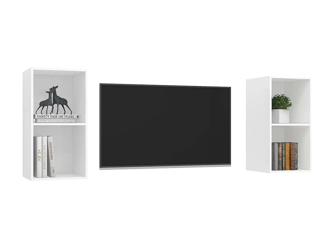 TV-Wandschränke 2 Stk.TV-Schränke Weiß Holzwerkstoff -gkd529289