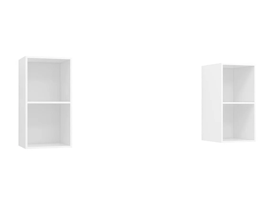 2 pcs Meubles TV suspendus blanc Aggloméré LWW78415