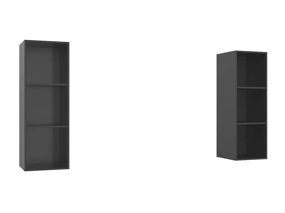 TV-Wandschränke 2 Stk.TV-Schränke Hochglanz-Grau Holzwerkstoff -gkd138592