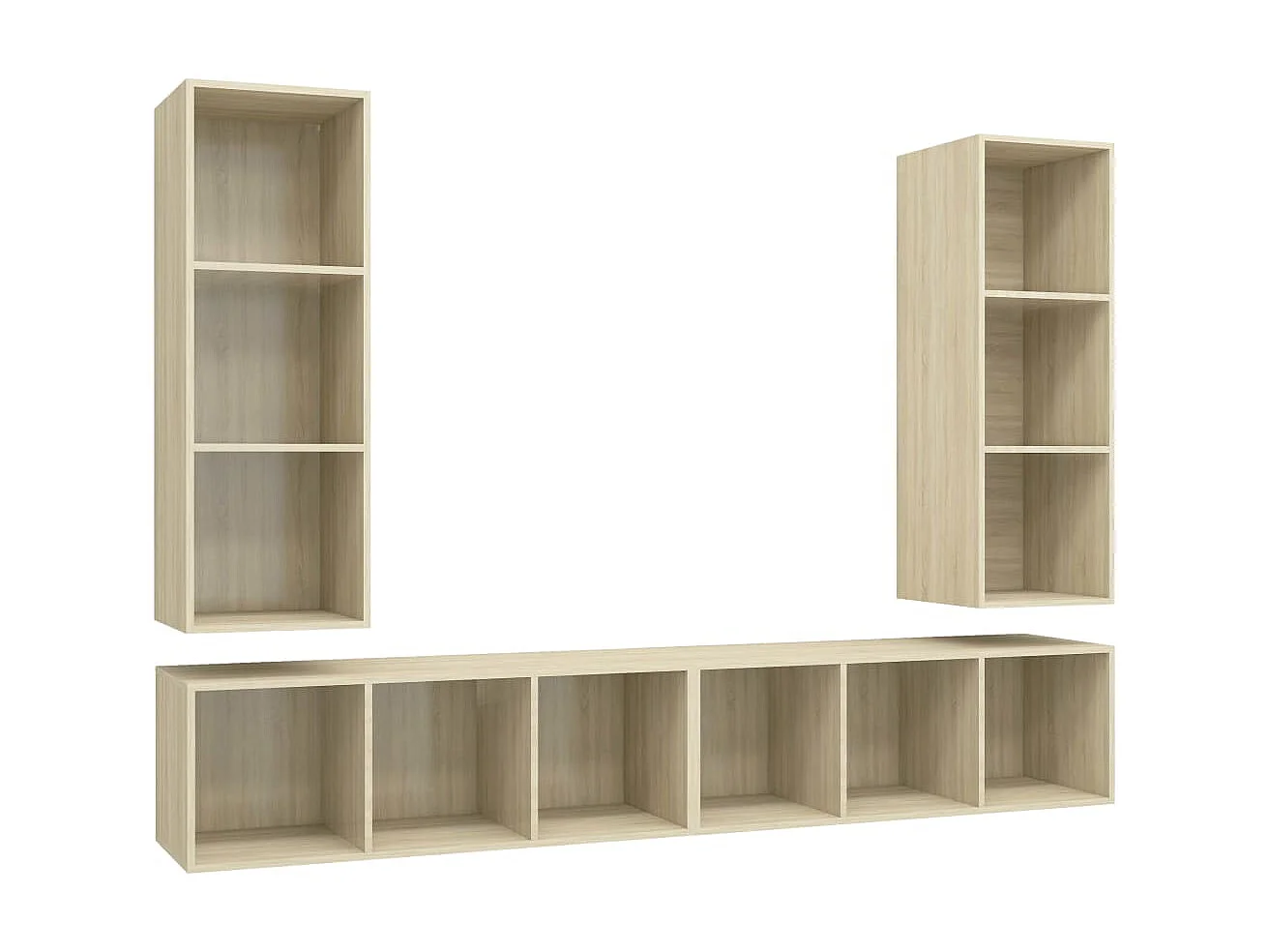 Armários de parede p/ TV 4pcs derivados madeira carvalho sonoma PT860651