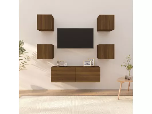 Kauf Unique TV-Wandschrank,TV-Hängeschrank-Set Braun Eichen-Optik Holzwerkstoff -gkd866553