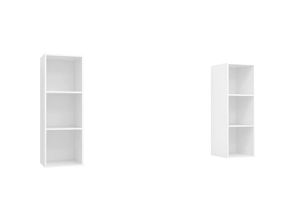 2 pcs Meubles TV suspendus blanc Aggloméré LWW17304