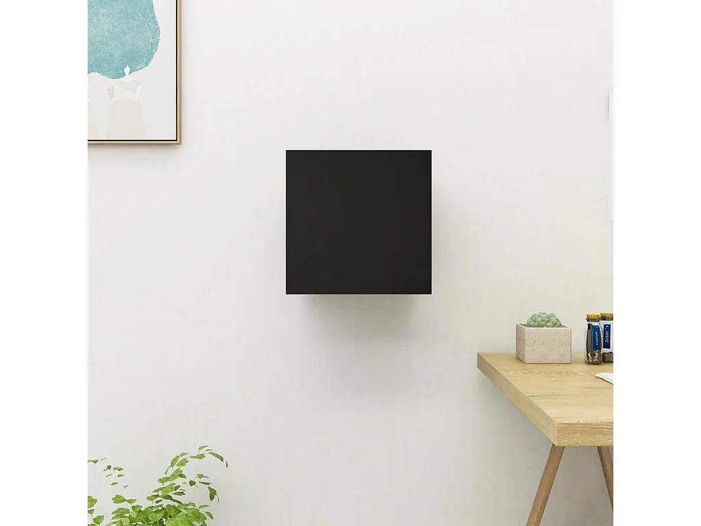 Meuble TV suspendu Noir 30,5x30x30 cm LWW41175