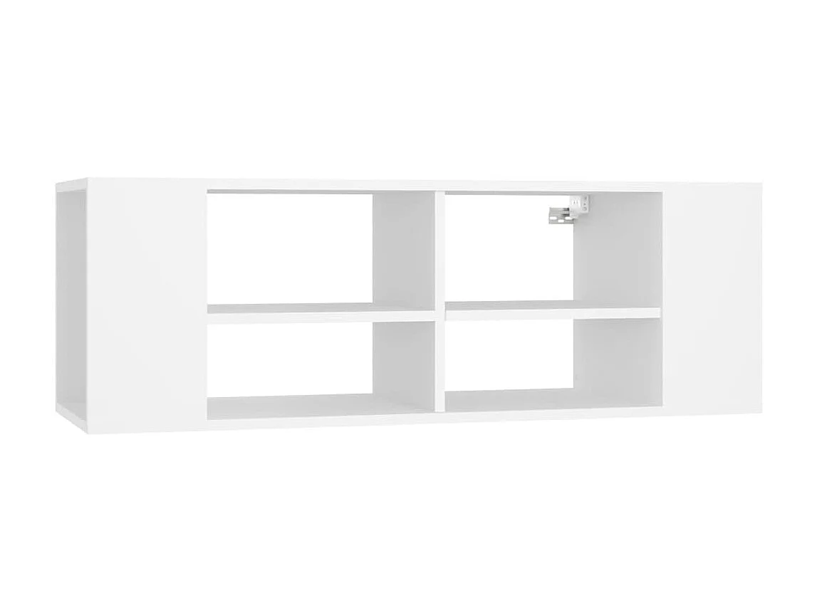 Meuble TV suspendu Blanc 102x35x35 cm Aggloméré LWW15576