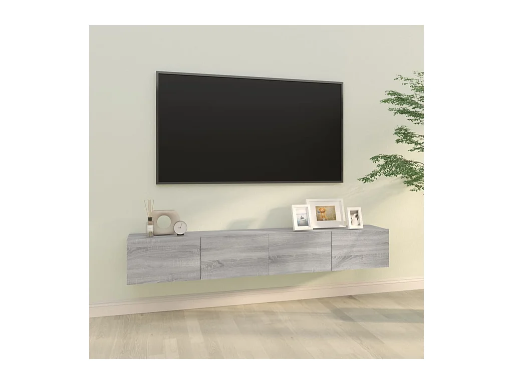 Tv-wandmeubels 2 st 100x30x30 cm hout grijs sonoma eikenkleurig NL548780