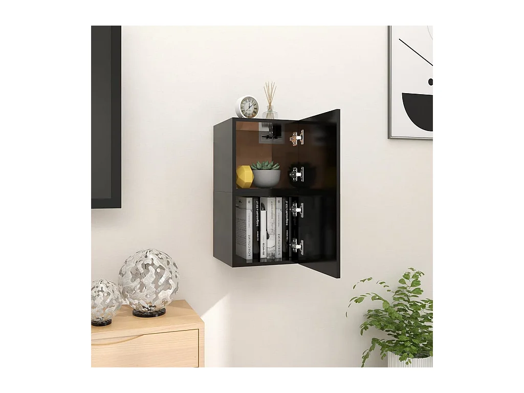 Tv-wandmeubelen 2 st 30,5x30x30 cm zwart NL325966