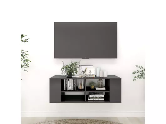 Kauf Unique TV-Wandschrank,TV-Hängeschrank Hochglanz-Grau 102x35x35 cm Holzwerkstoff -gkd999924