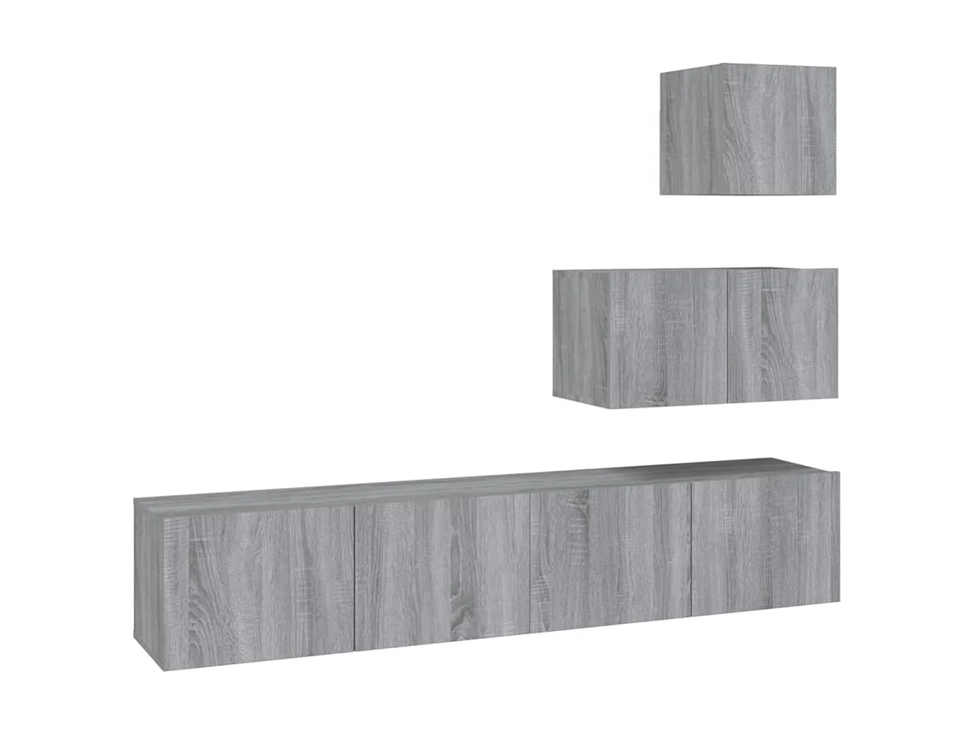 Set de muebles para TV 4 pzas madera contrachapada gris Sonoma ES159708
