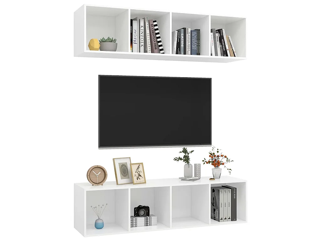 TV-Wandschränke 2 Stk.TV-Schränke Weiß Holzwerkstoff -gkd353088