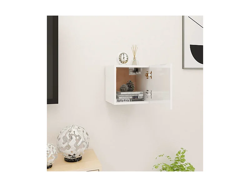 TV-Wandschrank,TV-Hängeschrank Hochglanz-Weiß 30,5x30x30 cm -gkd113942