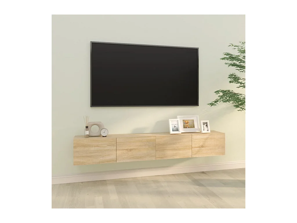 Tv-wandmeubels 2 st 100x30x30 cm hout sonoma eikenkleurig NL980369