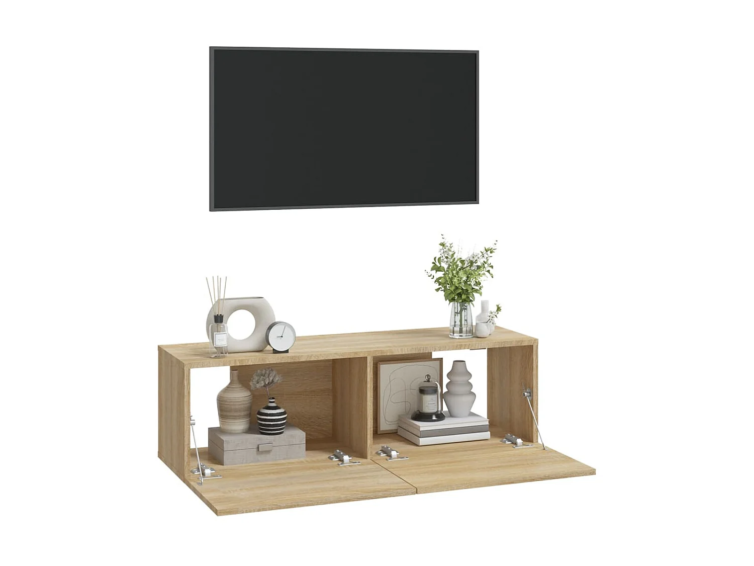 2 pcs Meubles TV suspendus Chêne Sonoma 100x30x30 cm Bois d'ingénierie LWW28916