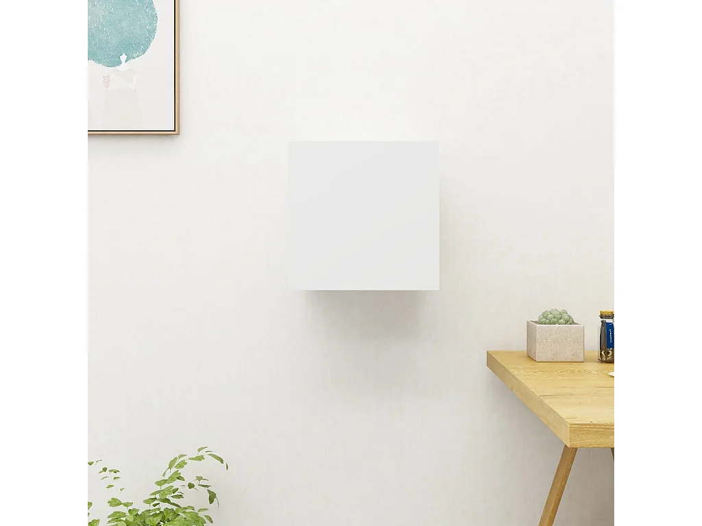 Mueble TV de pared blanco 30,5x30x30 cm ES71641