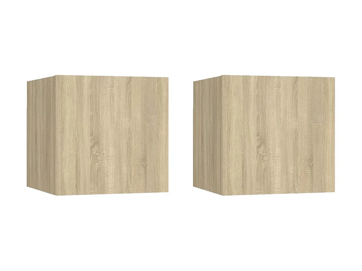 2 pcs Meubles TV suspendus chêne sonoma 30,5x30x30 cm LWW35983