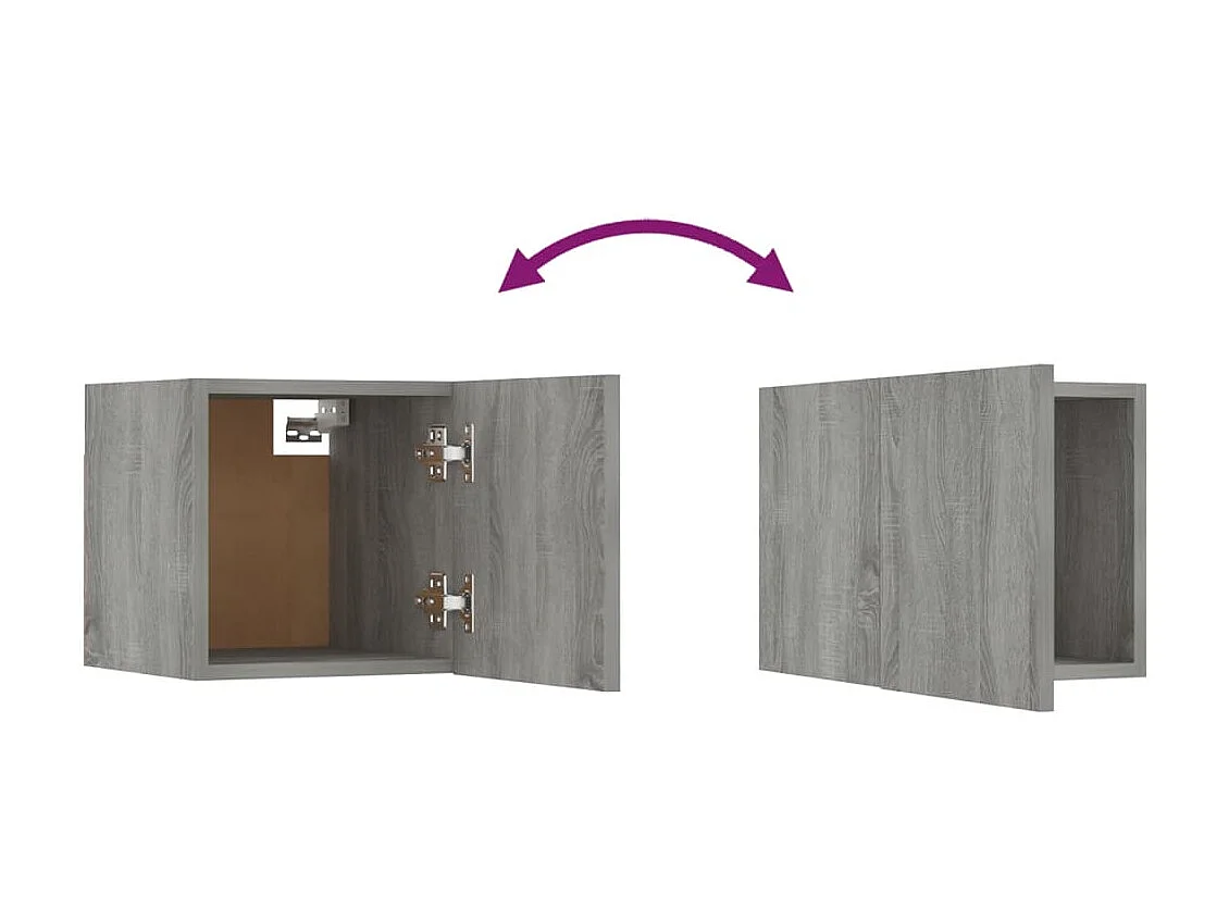 TV-Wandschrank,TV-Hängeschrank 8 Stk. Grau Sonoma 30,5x30x30 cm -gkd964582