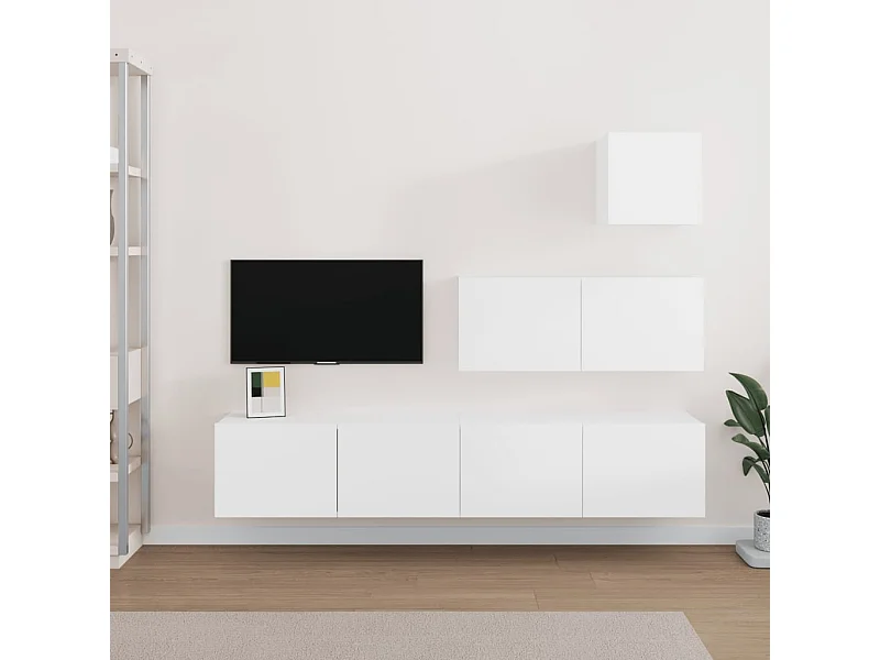 4-tlg. TV-Schrank-Set,TV-Möbel Weiß Holzwerkstoff -gkd551650