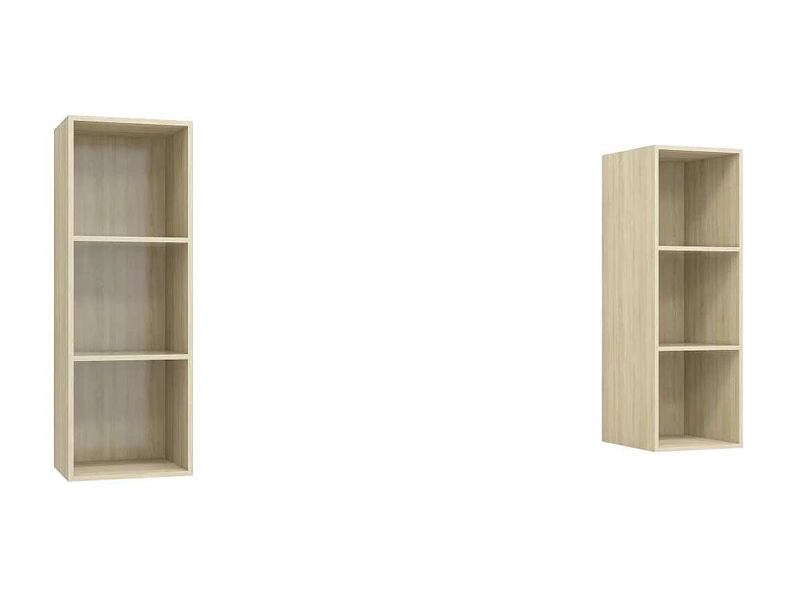 2 pcs Meubles TV suspendus chêne sonoma Aggloméré LWW49779