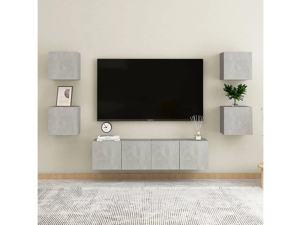 Tv-wandmeubel 30,5x30x30 cm betongrijs NL321242