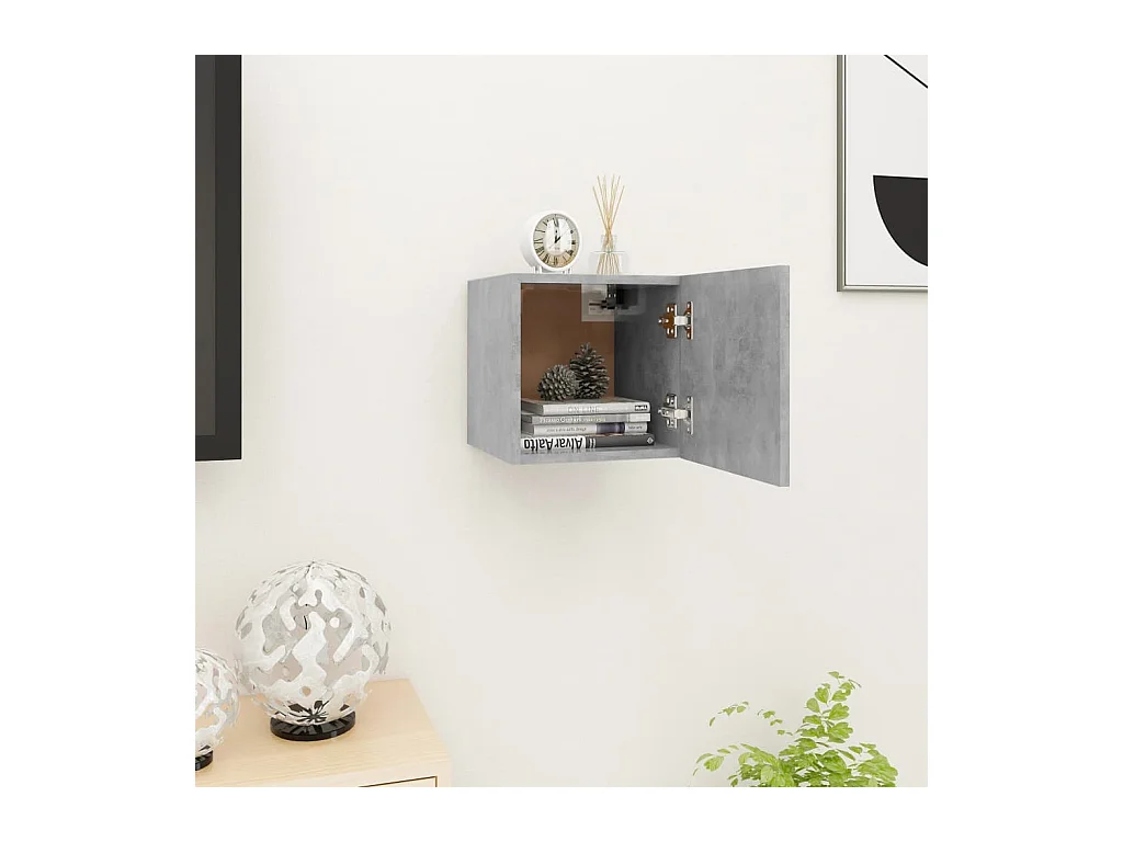 Tv-wandmeubel 30,5x30x30 cm betongrijs NL321242