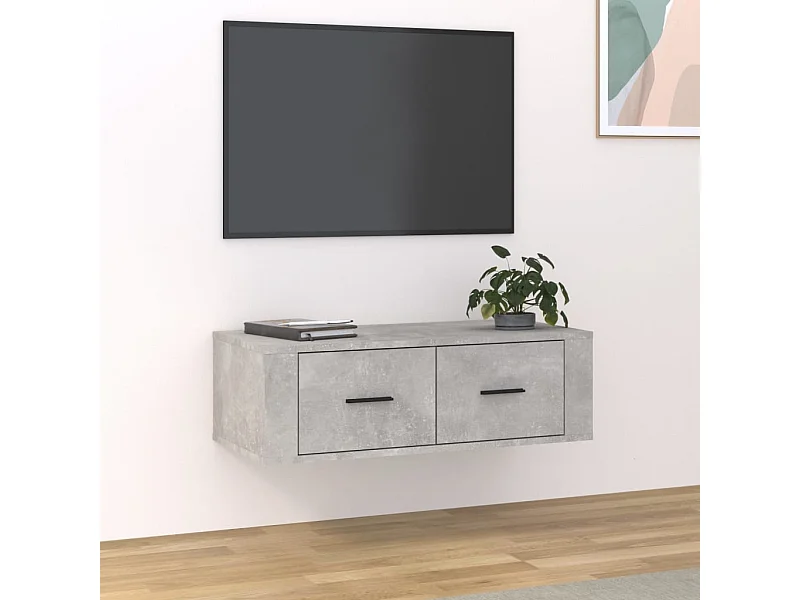 TV-Wandschrank,TV-Hängeschrank Betongrau 80x36x25 cm Holzwerkstoff -gkd355443