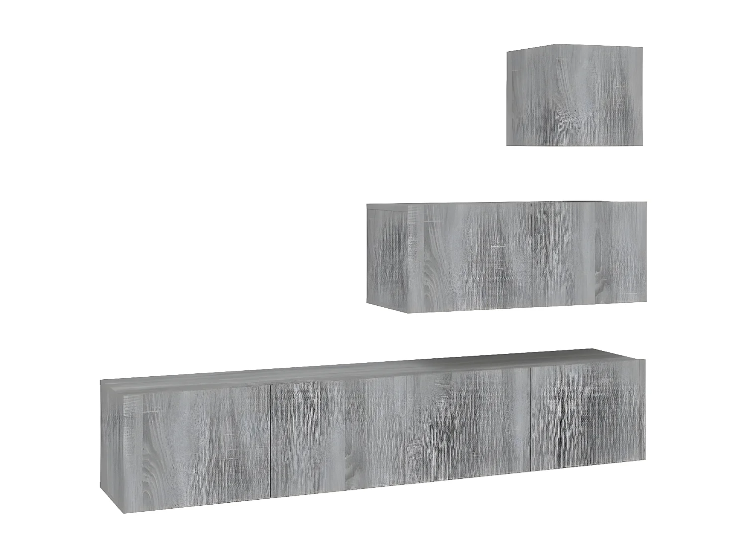 Set de muebles para TV 4 pzas madera contrachapada gris Sonoma ES35946