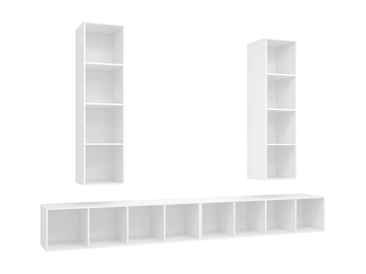 Tv-wandmeubelen | Tv-Banken | TV-kasten 4 st bewerkt hout wit