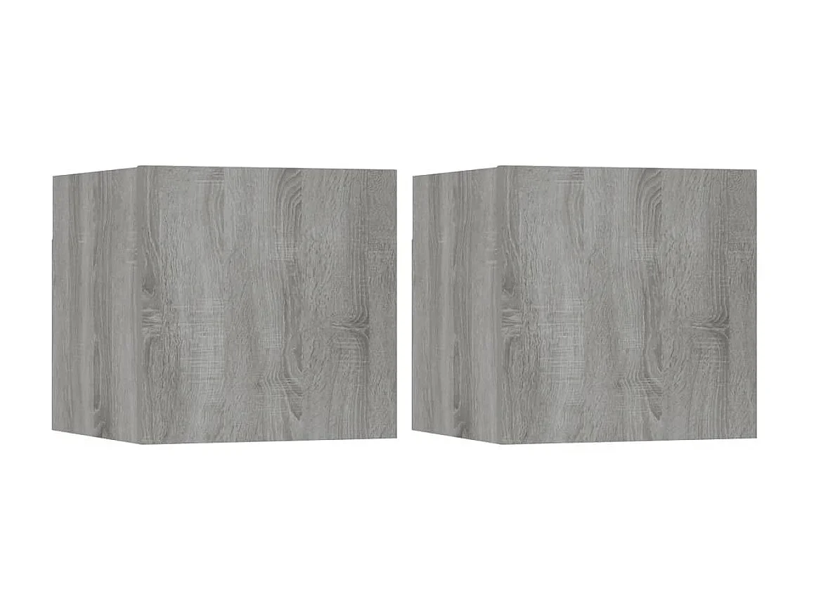 2 pcs Meubles TV suspendus Sonoma gris 30,5x30x30 cm LWW46493