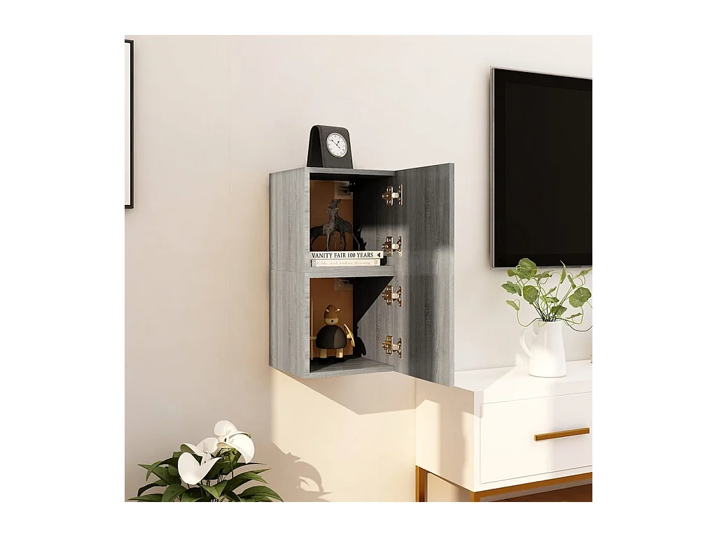 2 pcs Meubles TV suspendus Sonoma gris 30,5x30x30 cm LWW46493