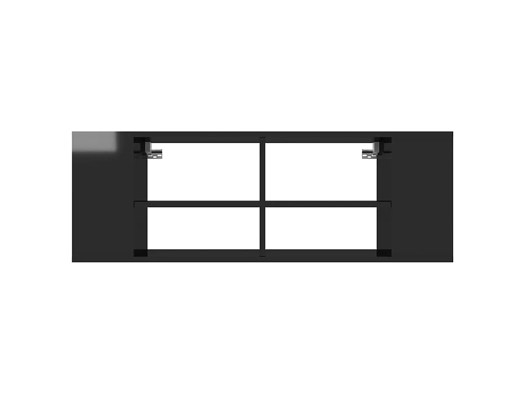 Armário de parede para TV derivados de madeira preto brilhante PT796421
