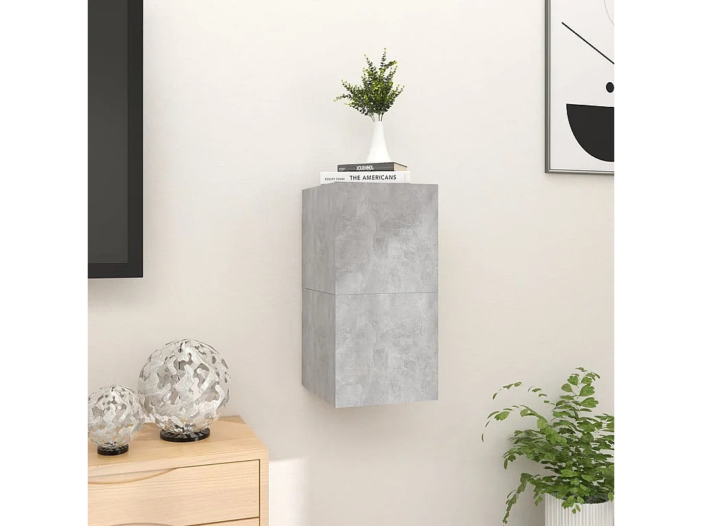 Tv-wandmeubelen 2 st 30,5x30x30 cm betongrijs NL691817