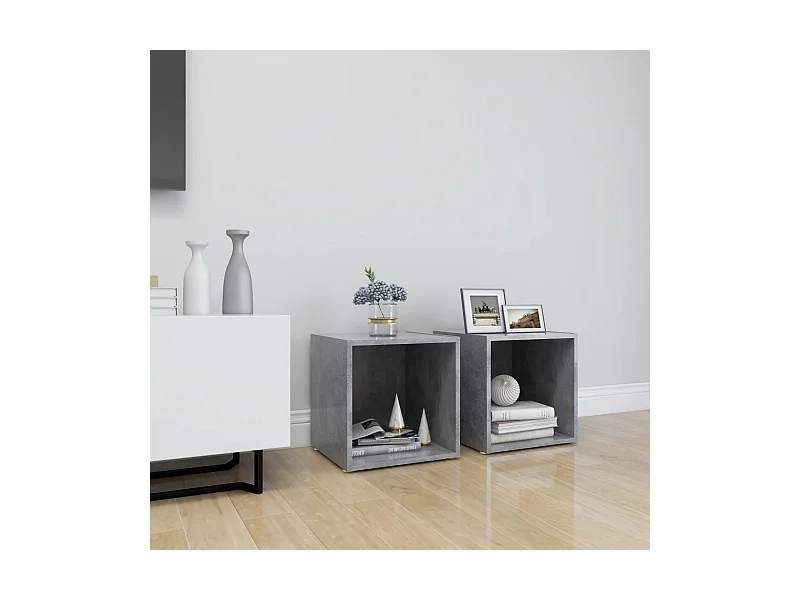 Móveis de TV 2 pcs derivados de madeira cinzento cimento PT730560