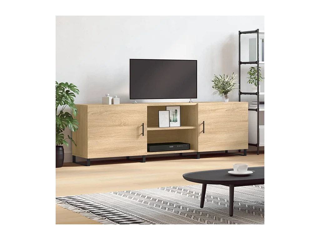 Meuble TV chêne sonoma 150x30x50 cm bois d'ingénierie BE13348