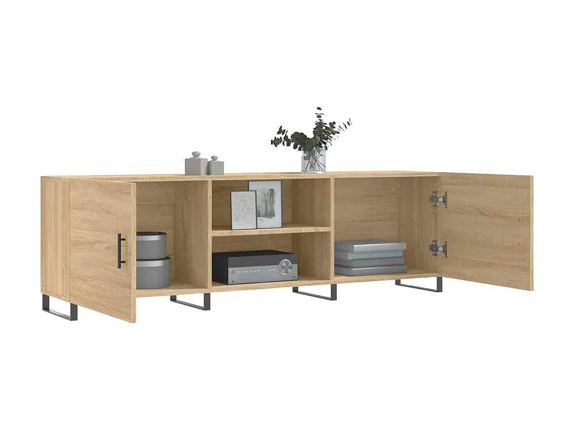 Meuble TV chêne sonoma 150x30x50 cm bois d'ingénierie BE13348