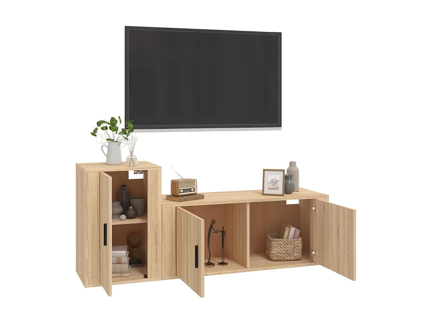 Ensemble de meubles TV 2 pcs chêne sonoma bois d'ingénierie BE62086