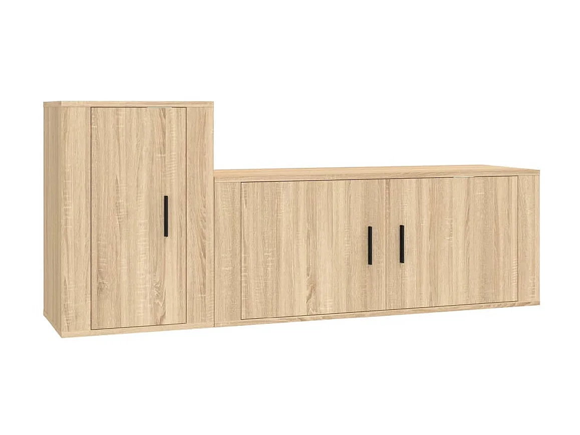Set de muebles para TV 2 pzas madera contrachapada roble sonoma ES80013