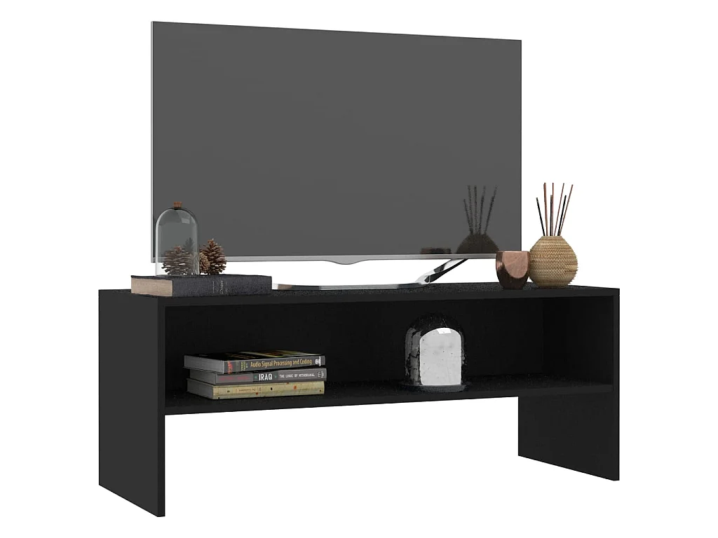Mueble para TV madera contrachapada negro100x40x40 cm ES45566