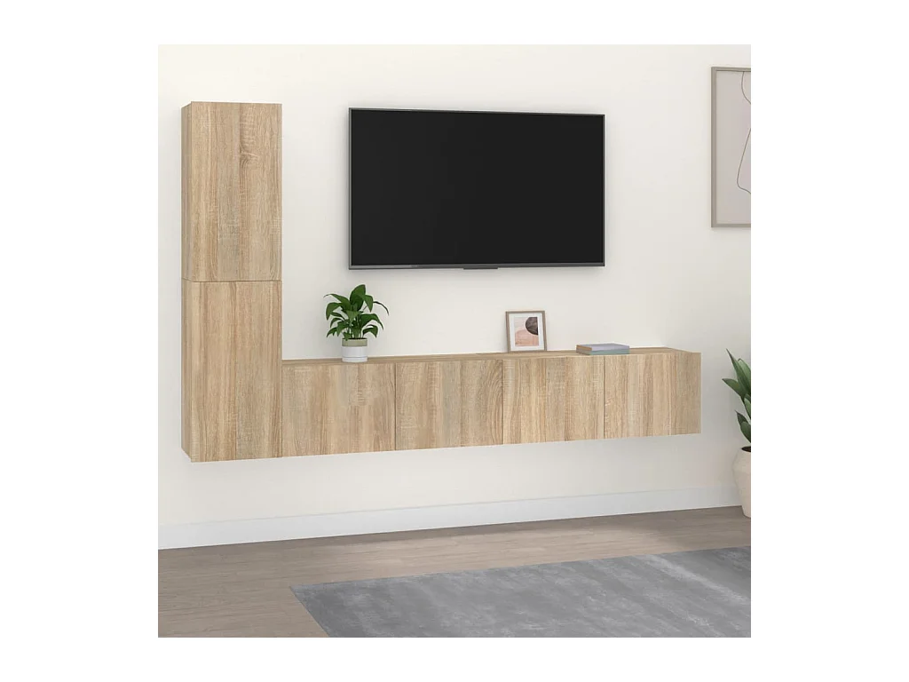 Ensemble de meubles TV 4 pcs Chêne sonoma Bois d'ingénierie BE39344