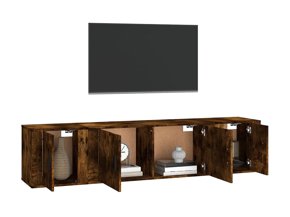 Ensemble de meubles TV 3 pcs Chêne fumé Bois d'ingénierie BE19421