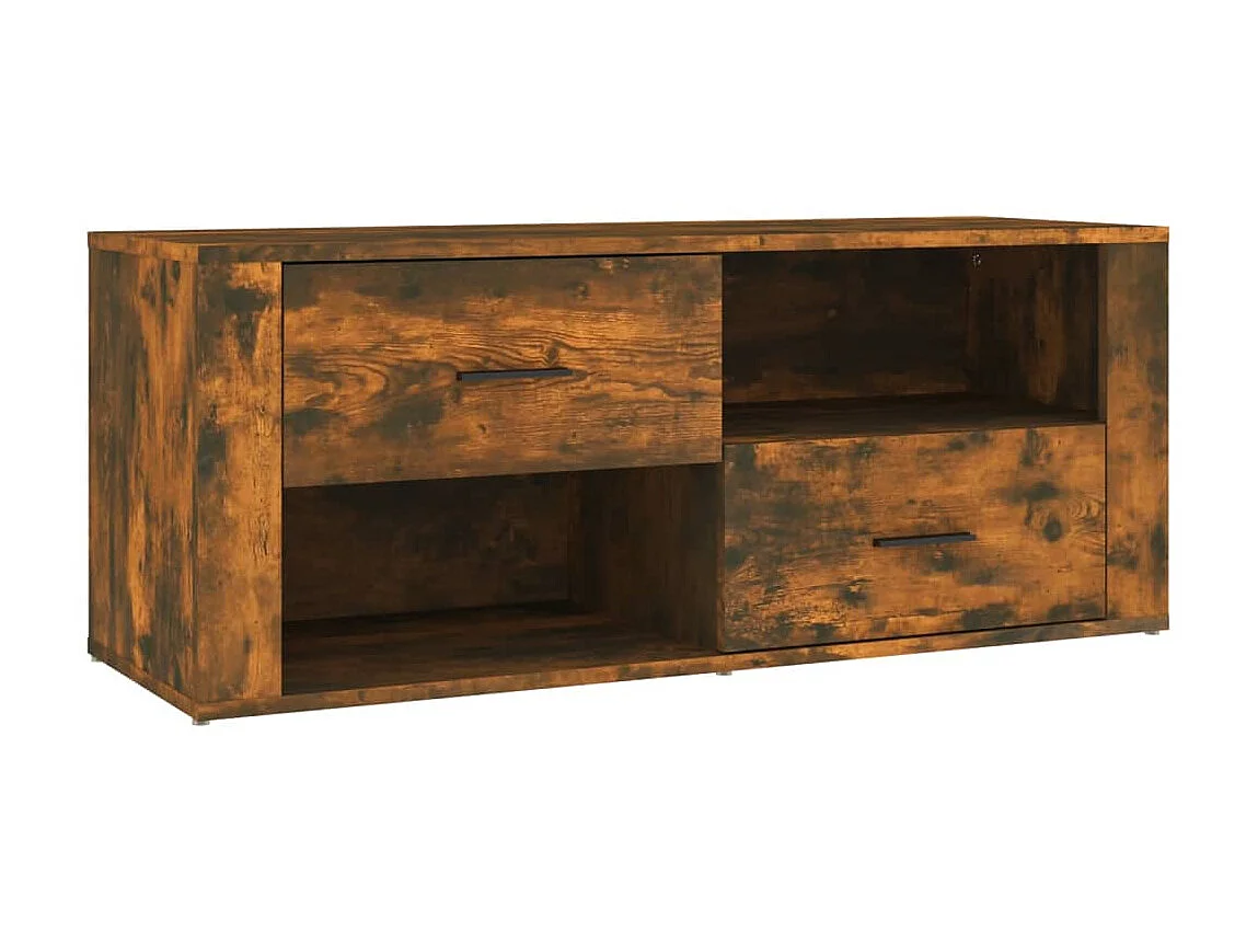 Meuble TV Chêne fumé 100x35x40 cm Bois d'ingénierie BE41394