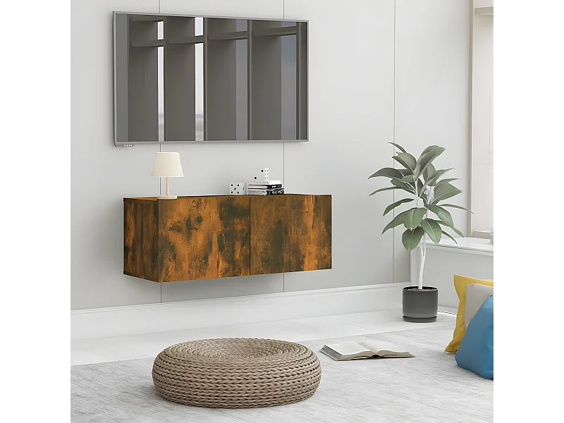 TV-Schrank,TV-Möbel Räuchereiche 80x30x30 cm Holzwerkstoff -gkd886521