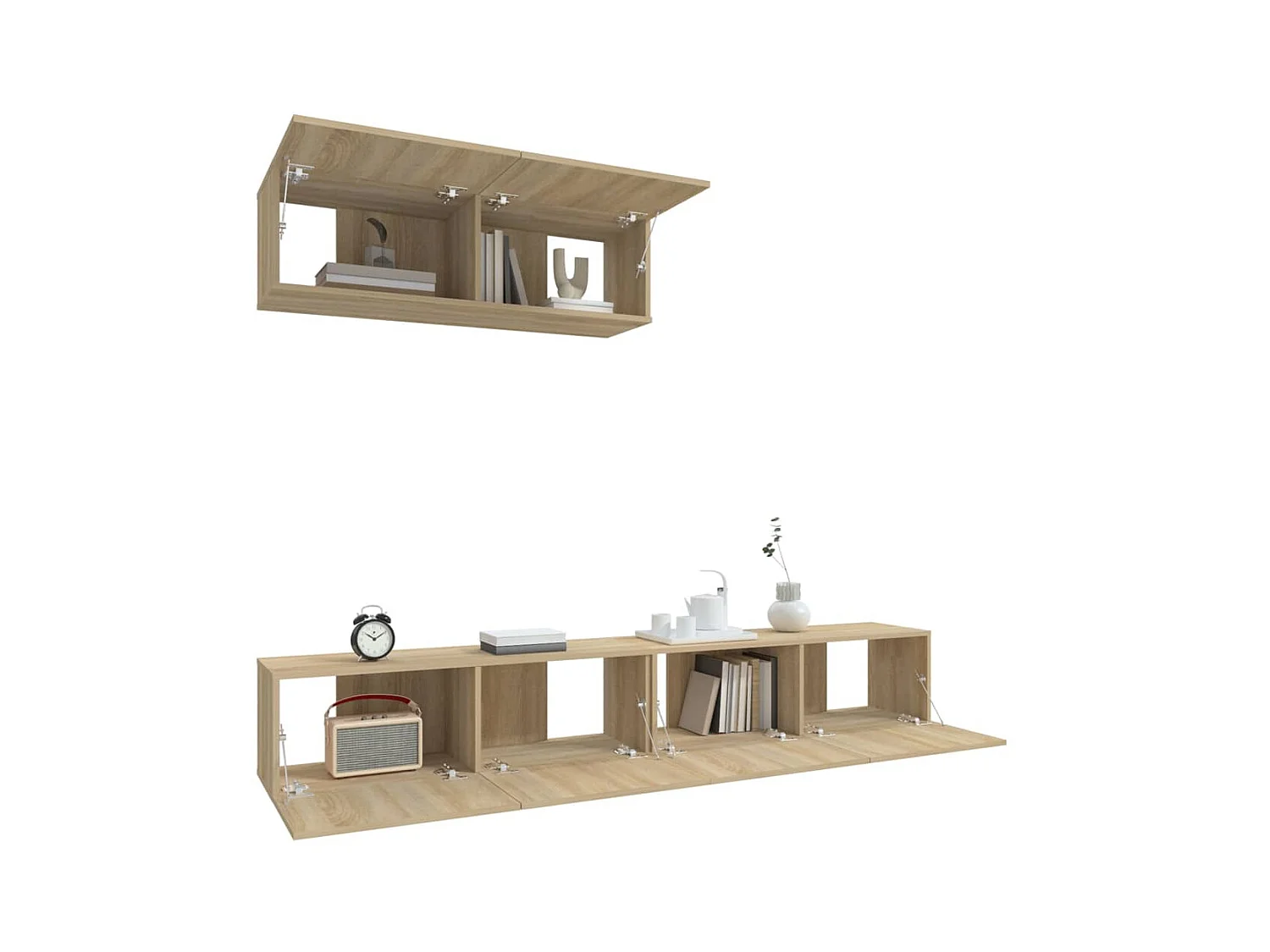 3-delige Tv-meubelset bewerkt hout sonoma eikenkleurig NL91975