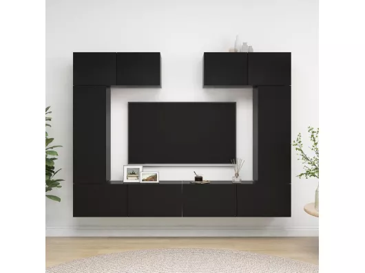 Kauf Unique 6-tlg. TV-Schrank-Set,TV-Möbel Schwarz Holzwerkstoff -gkd694608