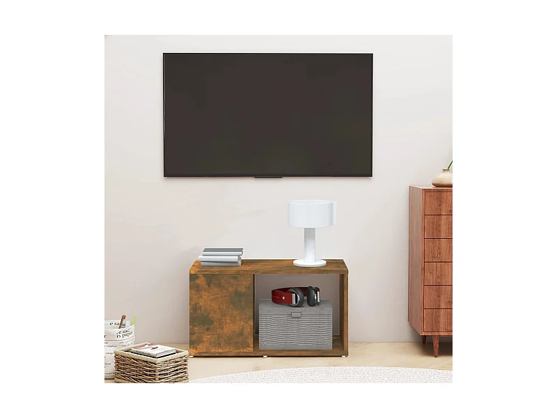 TV-Schrank,TV-Möbel Räuchereiche 60x24x32 cm Holzwerkstoff -gkd690428