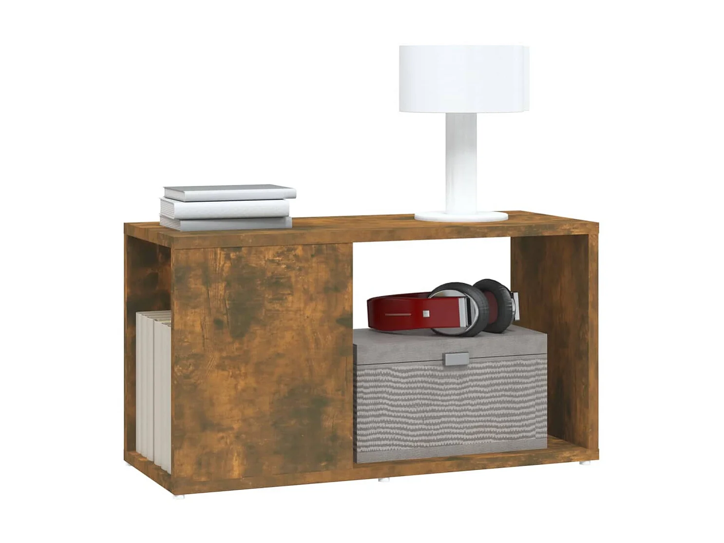 Meuble TV Chêne fumé 60x24x32 cm Bois d'ingénierie BE56172