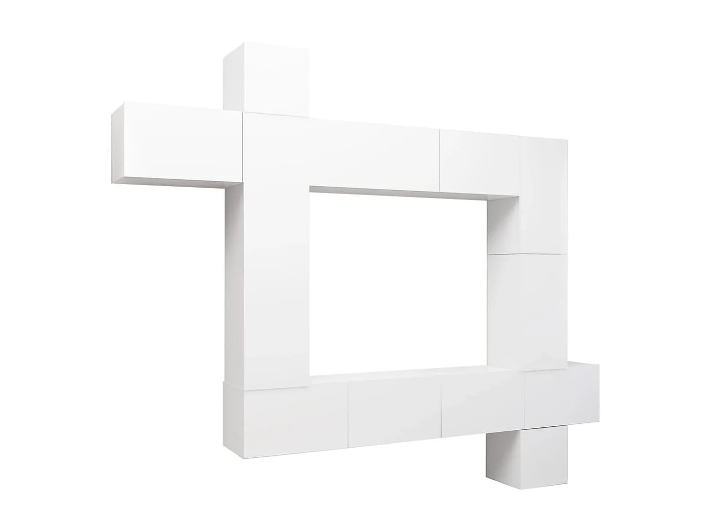 9-tlg. TV-Schrank-Set,TV-Möbel Weiß Holzwerkstoff -gkd963580