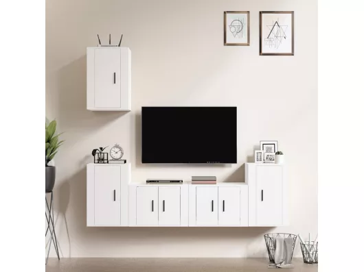 Kauf Unique 5-tlg. TV-Schrank-Set,TV-Möbel Weiß Holzwerkstoff -gkd73923