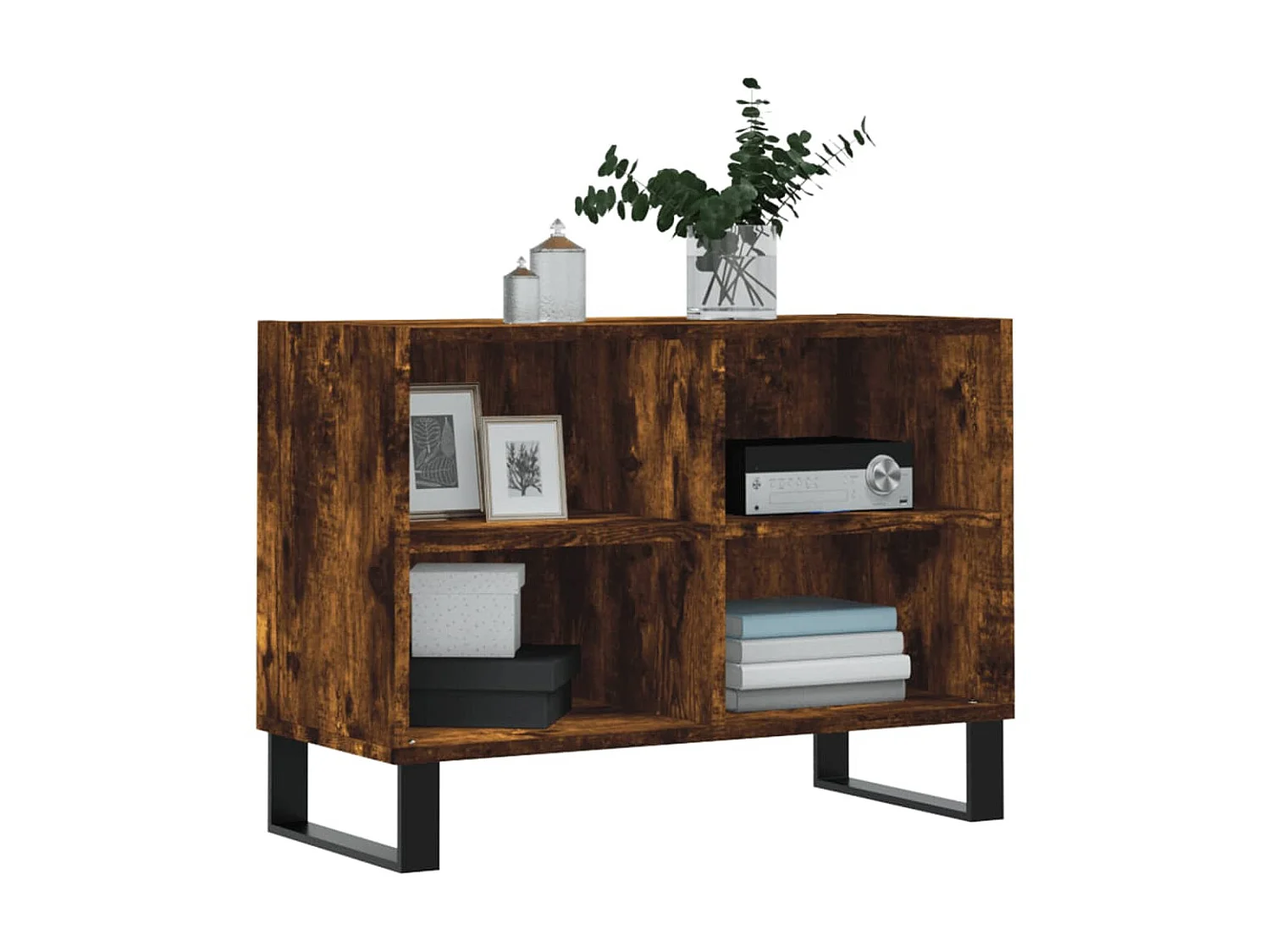 Meuble TV chêne fumé 69,5x30x50 cm bois d'ingénierie BE79890