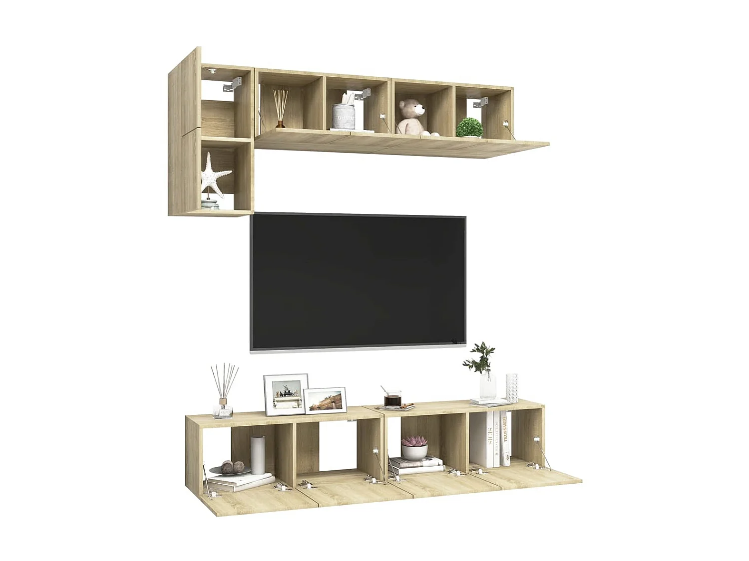 Set di Mobili TV | Armadietti TV 5 pz Rovere Sonoma in Legno Multistrato